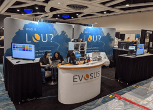 The Evosus booth at a trade show. 