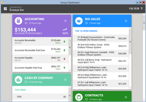The Evosus main dashboard view. 