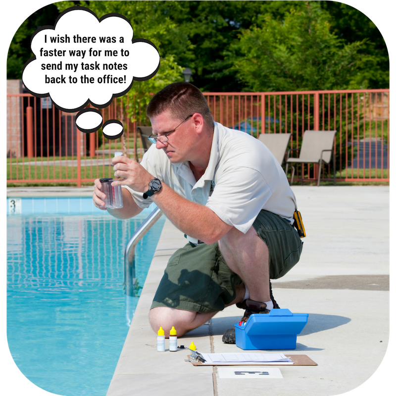 Quickly record water test results into the Evosus Mobile Service app for Pool and Spa businesses